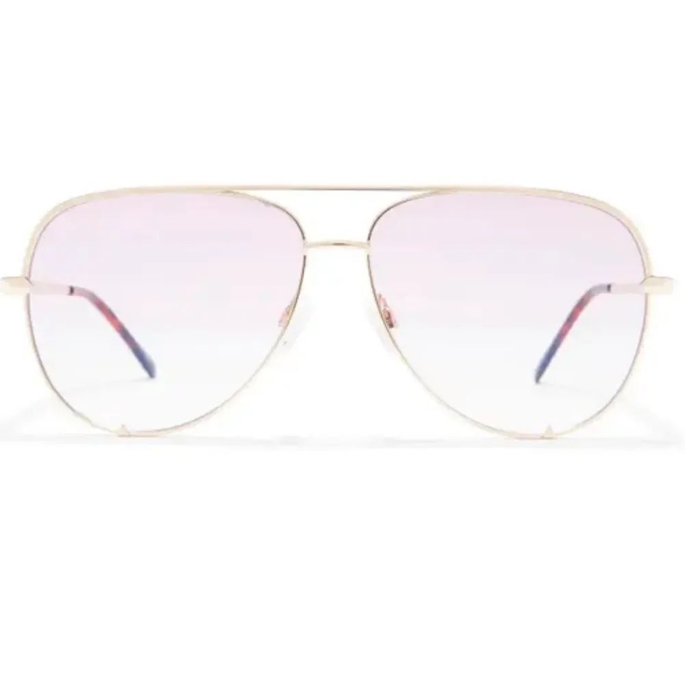 QUAY 56mm High Key Shift Aviato Glasses In Gold/ Pink ⭐️